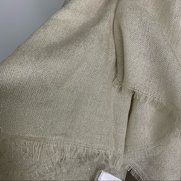 2 H&M knit gold shimmery long pashmina scarf - Picture 10 of 16